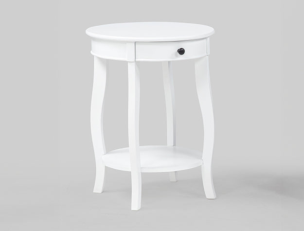 Jacie White Chairside Round End Table from Crown Mark - Luna Furniture