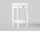 Jacie White Chairside Round End Table from Crown Mark - Luna Furniture