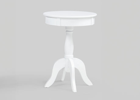 Romy White Chairside Round End Table from Crown Mark - Luna Furniture