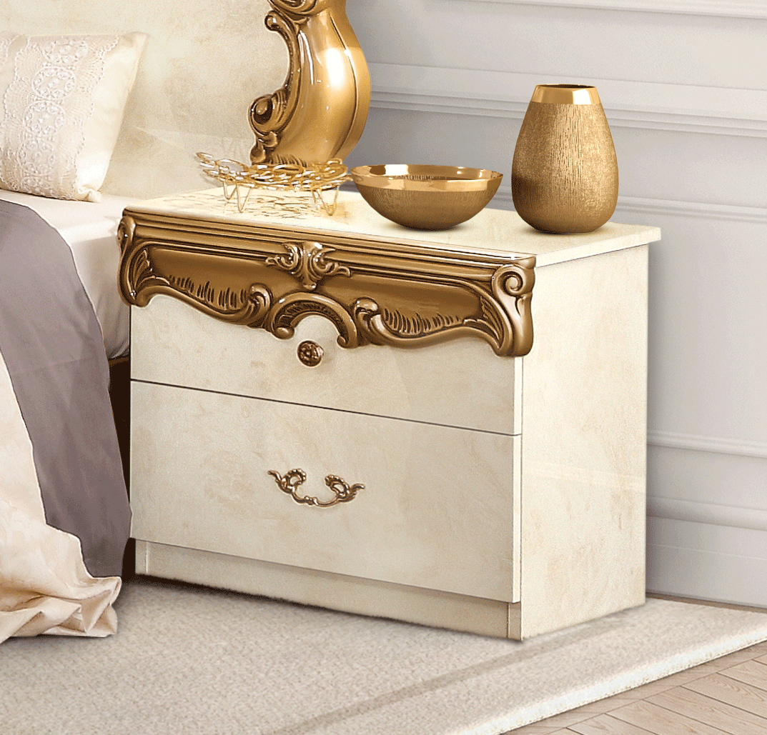 Barocco Ivory/Gold Nightstand from ESF Furniture - Luna Furniture