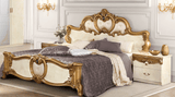 Barocco Ivory/Gold QS Bed + Slats Frame Set from ESF Furniture - Luna Furniture