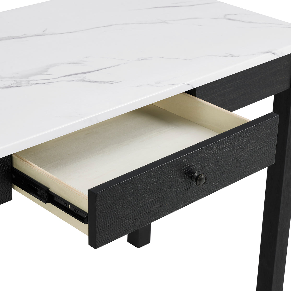 Rylee Black Faux Marble Top Office Desk from Crown Mark - Luna Furniture