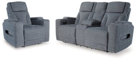 Studio Cave Steel Power Reclining Loveseat and Power Recliner from Ashley - Luna Furniture
