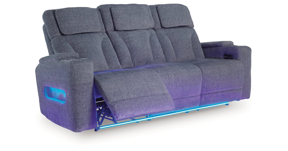 Studio Cave Power Reclining Sofa and Loveseat in Steel from Ashley - Luna Furniture