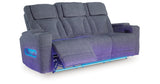 Studio Cave Power Reclining Sofa and Loveseat in Steel from Ashley - Luna Furniture