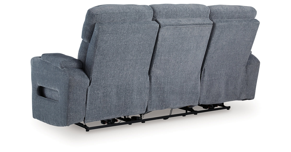 Studio Cave Power Reclining Sofa and Loveseat in Steel from Ashley - Luna Furniture