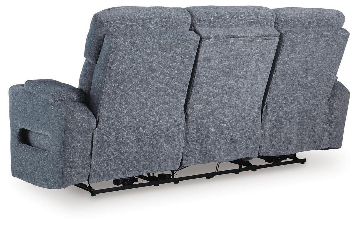 Studio Cave Power Reclining Sofa and Loveseat in Steel from Ashley - Luna Furniture