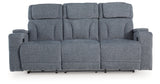Studio Cave Power Reclining Sofa and Loveseat in Steel from Ashley - Luna Furniture
