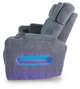 Studio Cave Power Reclining Sofa and Loveseat in Steel from Ashley - Luna Furniture
