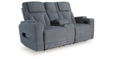 Studio Cave Power Reclining Sofa and Loveseat in Steel from Ashley - Luna Furniture
