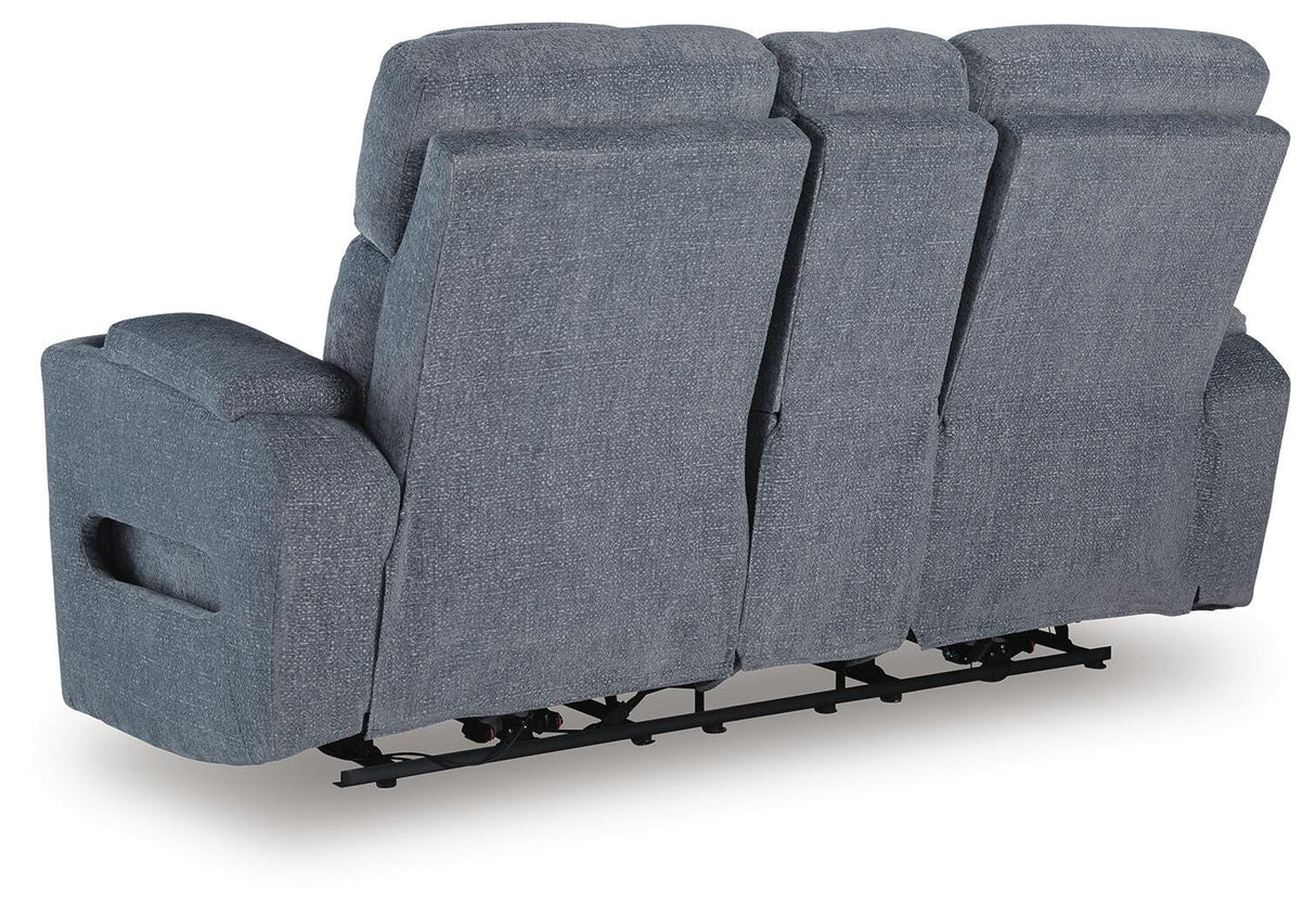 Studio Cave Power Reclining Sofa and Loveseat in Steel from Ashley - Luna Furniture
