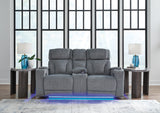 Studio Cave Steel Power Reclining Loveseat and Power Recliner from Ashley - Luna Furniture