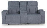 Studio Cave Power Reclining Sofa and Loveseat in Steel from Ashley - Luna Furniture