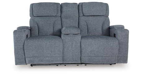 Studio Cave Steel Power Reclining Loveseat with Console from Ashley - Luna Furniture
