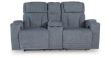 Studio Cave Power Reclining Sofa and Loveseat in Steel from Ashley - Luna Furniture