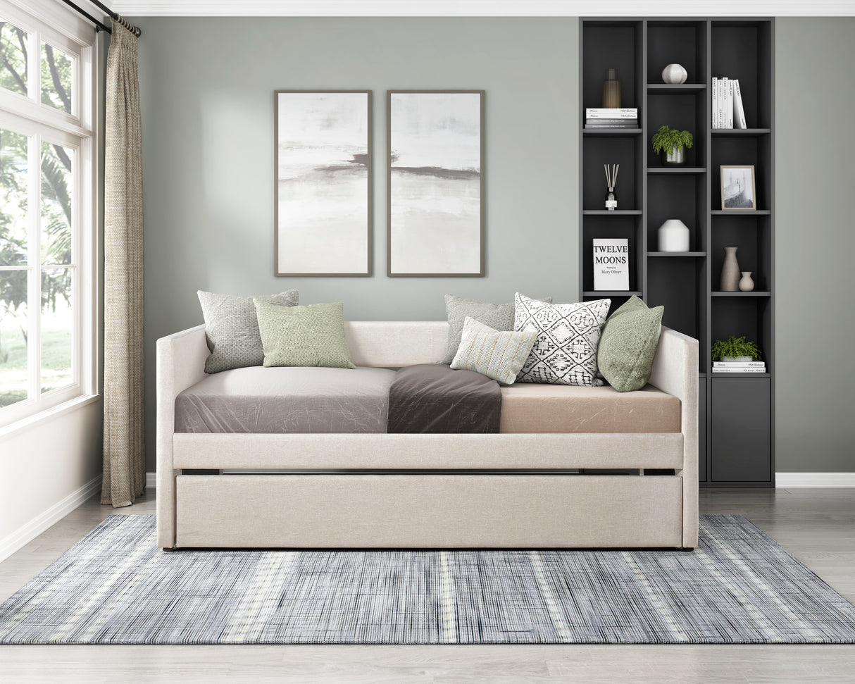 Trudy Beige Twin Daybed with Trundle from Homelegance - Luna Furniture