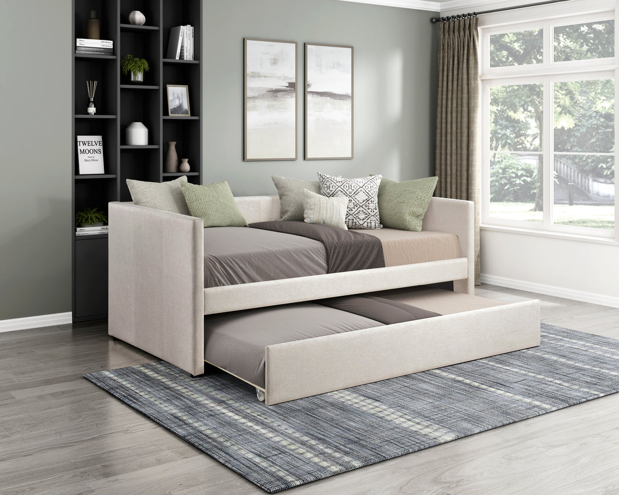 Trudy Beige Twin Daybed with Trundle from Homelegance - Luna Furniture