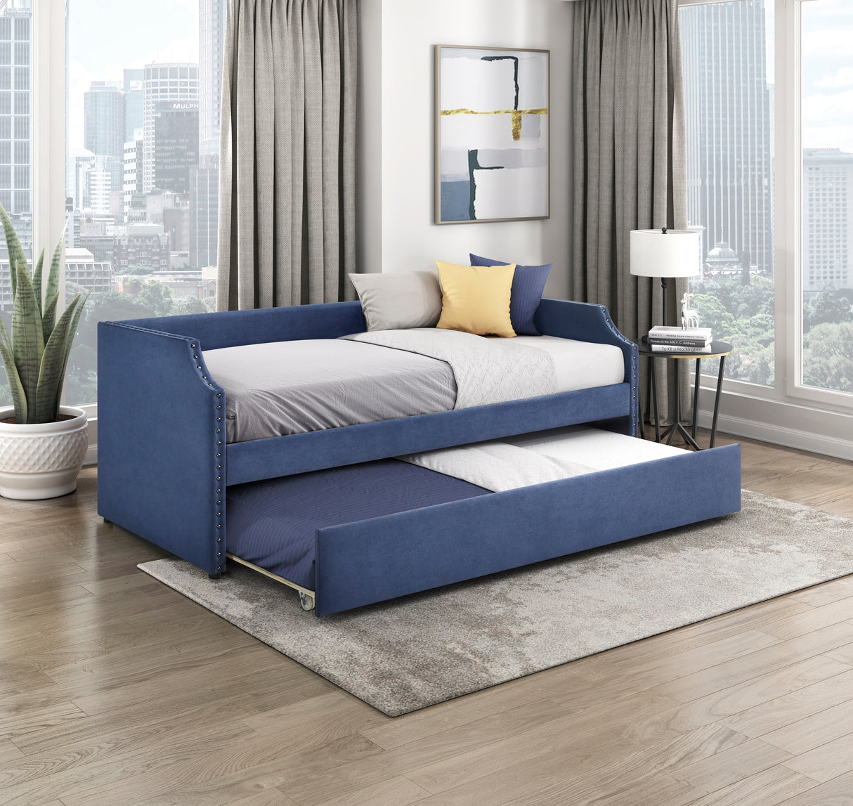 Shiloh Blue Twin Daybed with Trundle from Homelegance - Luna Furniture