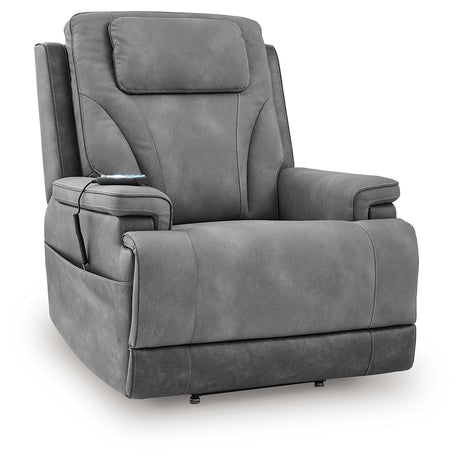 4Z-Peaceful Pause Slate Power Lift Recliner from Ashley - Luna Furniture