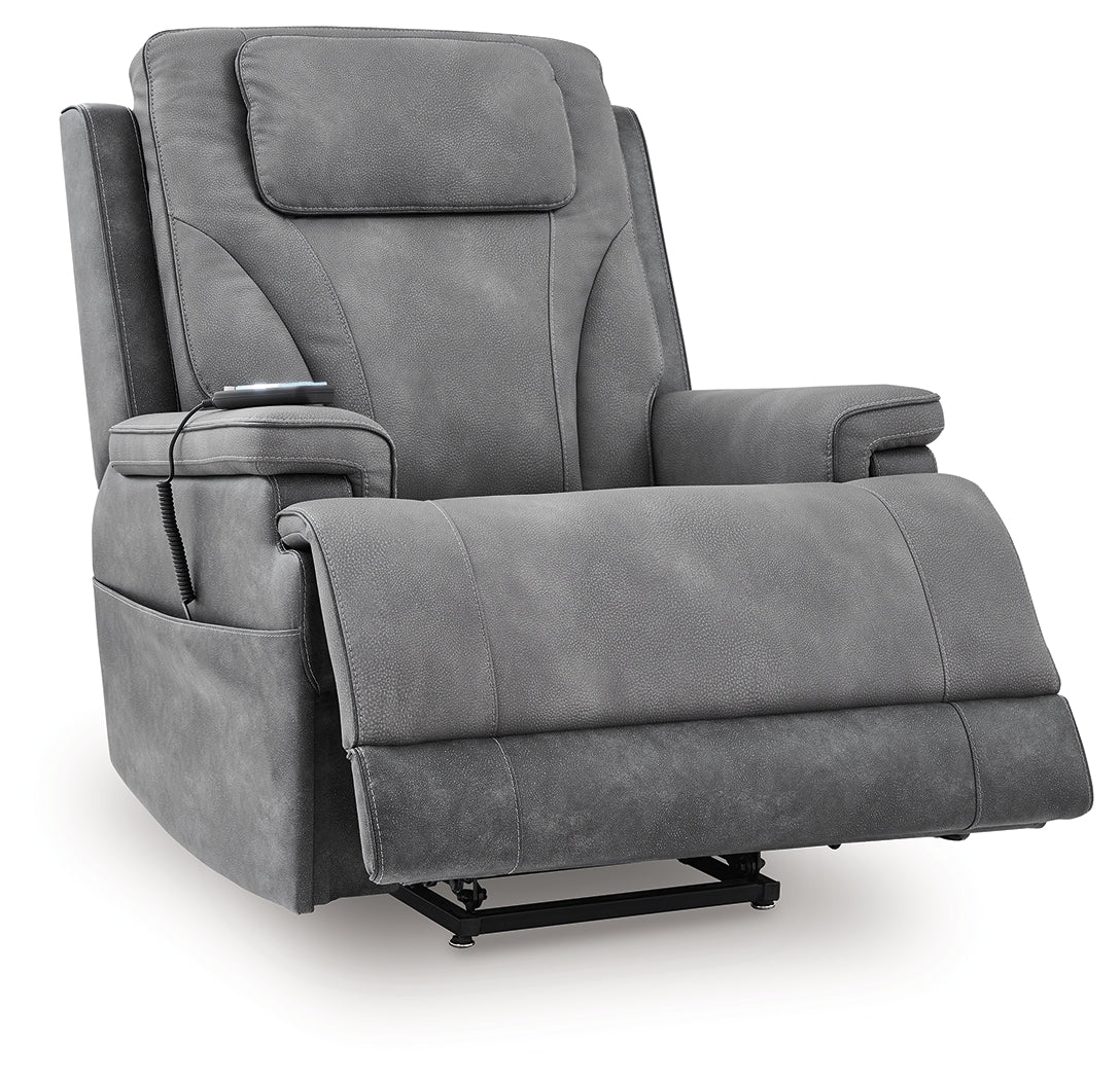 4Z-Peaceful Pause Slate Power Lift Recliner from Ashley - Luna Furniture