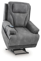 4Z-Peaceful Pause Slate Power Lift Recliner from Ashley - Luna Furniture
