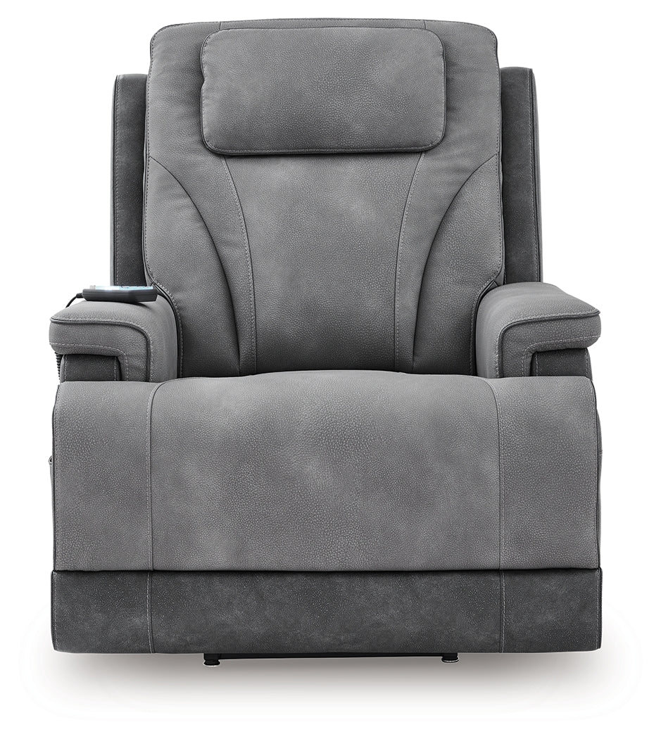 4Z-Peaceful Pause Slate Power Lift Recliner from Ashley - Luna Furniture
