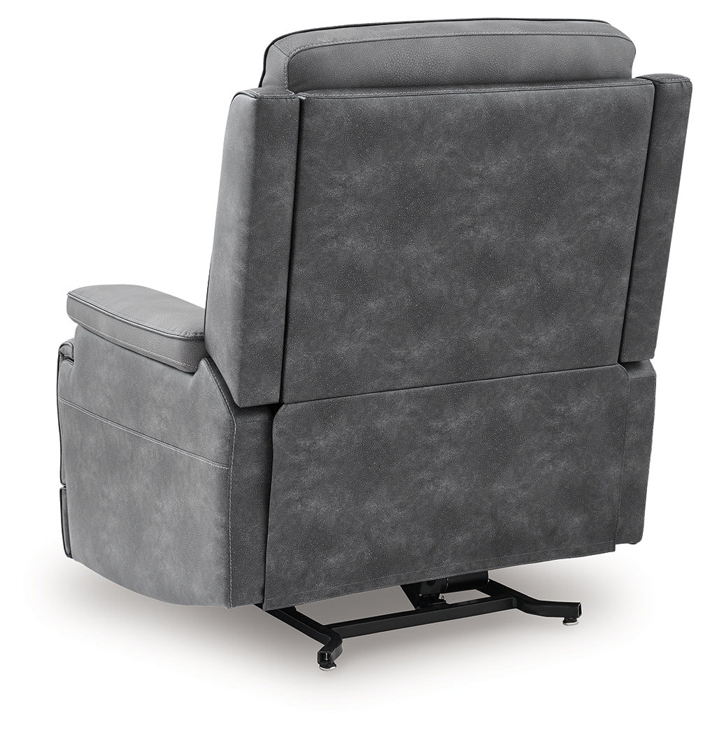 4Z-Peaceful Pause Slate Power Lift Recliner from Ashley - Luna Furniture