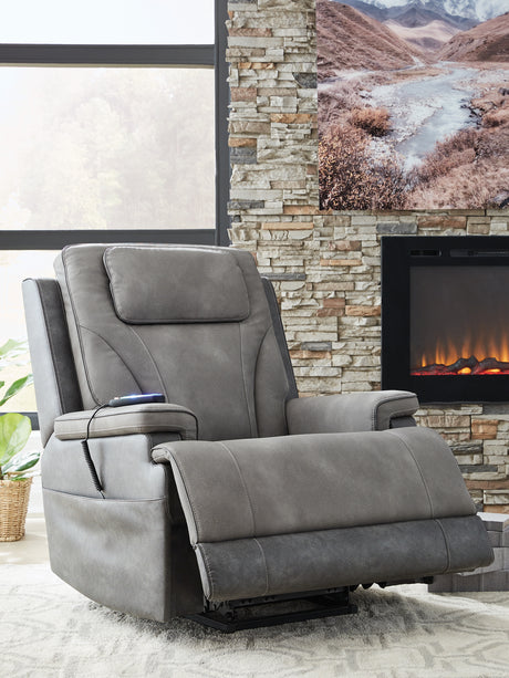 4Z-Peaceful Pause Slate Power Lift Recliner from Ashley - Luna Furniture