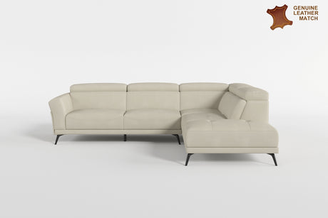 Giselle Blue Leather 2-Piece Sectional with Right Chaise from Homelegance - Luna Furniture