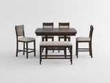 Balin Dark Brown 5-Piece Double X-Back Counter Height Set from Homelegance - Luna Furniture
