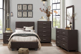 Lorenzi Dark Brown 4-Piece Youth Bedroom Set (Twin Bed, Nightstand, Dresser, Mirror)
