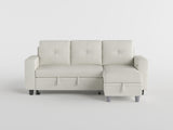 Robinson Beige Sectional with Reversible Chaise, Pull-out Bed, Shelves and Charging Ports from Homelegance - Luna Furniture