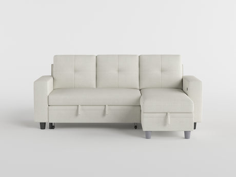 9705BE*32AVC (3)Sectional with Reversible Chaise, Pull-out Bed, Shelves and Charging Ports from Homelegance - Luna Furniture