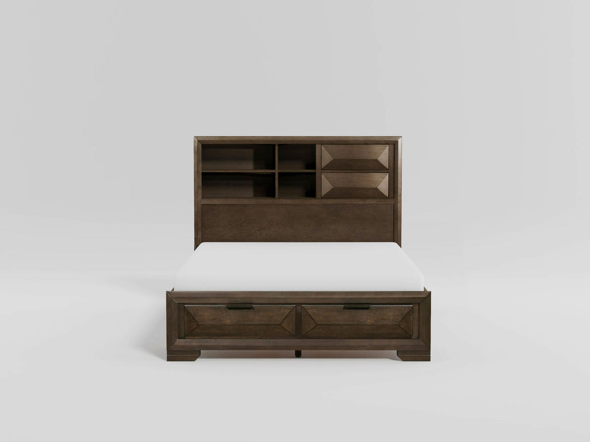 Cavalier Dark Cherry Queen Upholstered Sleigh Bed from Homelegance - Luna Furniture