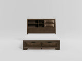 Cavalier Dark Cherry Queen Upholstered Sleigh Bed from Homelegance - Luna Furniture