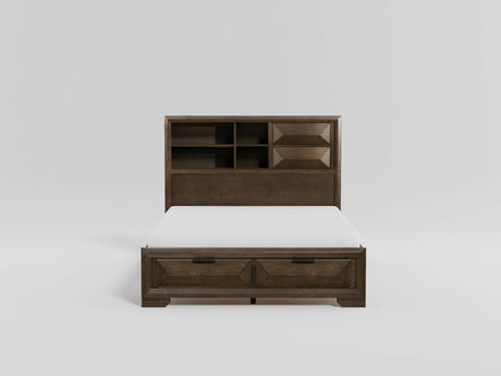 Cavalier Dark Cherry Queen Upholstered Sleigh Bed from Homelegance - Luna Furniture