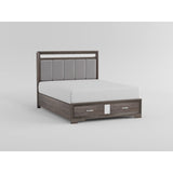 Luster Gray Eastern King Platform Bed with Footboard Storage from Homelegance - Luna Furniture