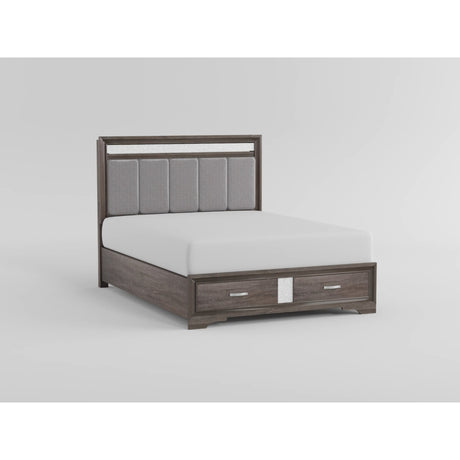 Luster Gray Eastern King Platform Bed with Footboard Storage from Homelegance - Luna Furniture