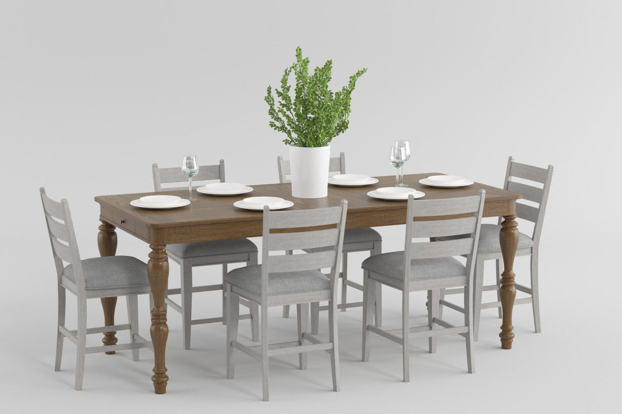 Wyatt Weathered White/Gray Counter Height Chair, Set of 2 from Homelegance - Luna Furniture