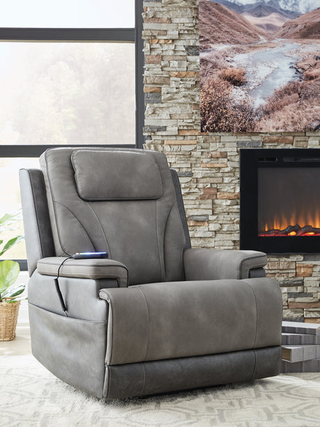 4Z-Peaceful Pause Slate Power Lift Recliner from Ashley - Luna Furniture