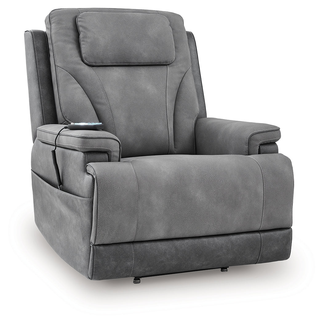 4Z-Peaceful Pause Slate Power Lift Recliner from Ashley - Luna Furniture
