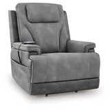 4Z-Peaceful Pause Slate Power Lift Recliner from Ashley - Luna Furniture