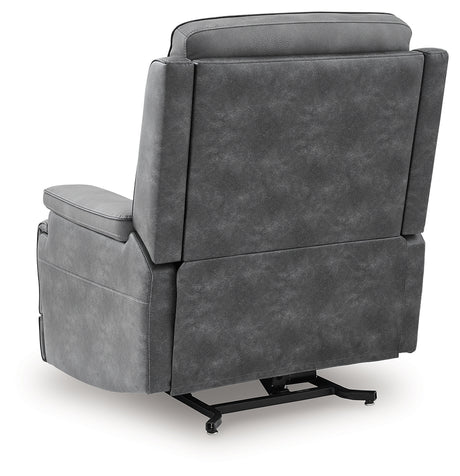 4Z-Peaceful Pause Slate Power Lift Recliner from Ashley - Luna Furniture