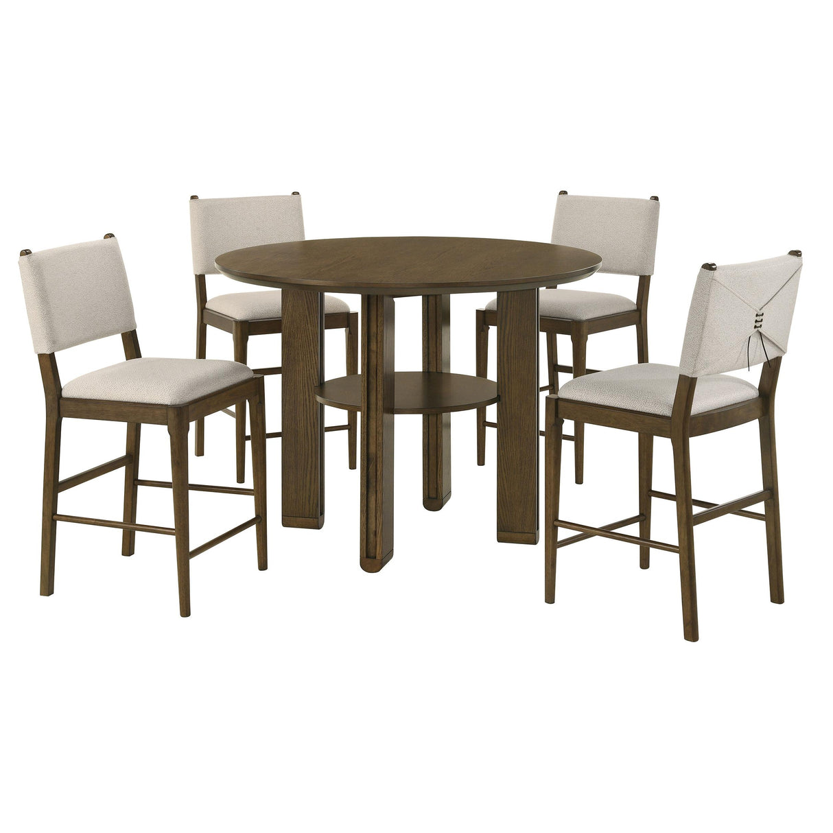 Ottowa Brown Round Wood Counter Height Dining Room Set from Coaster - Luna Furniture