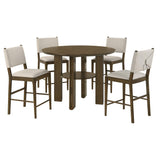 Ottowa Brown Round Wood Counter Height Dining Room Set from Coaster - Luna Furniture