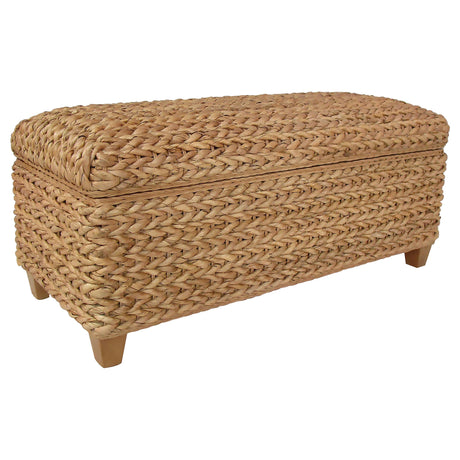 Laughton Natural Hand-Woven Banana Leaf Storage Bench from Coaster - Luna Furniture
