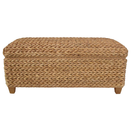 Laughton Natural Hand-Woven Banana Leaf Storage Bench from Coaster - Luna Furniture