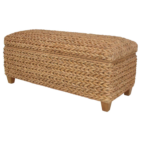 Laughton Natural Hand-Woven Banana Leaf Storage Bench from Coaster - Luna Furniture
