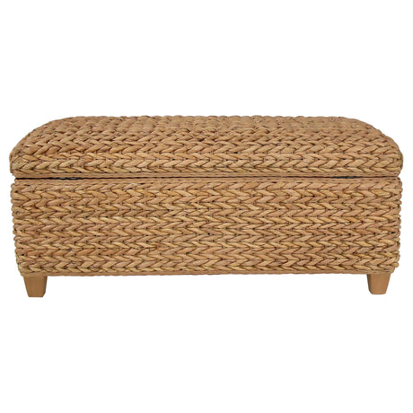 Laughton Natural Hand-Woven Banana Leaf Storage Bench from Coaster - Luna Furniture
