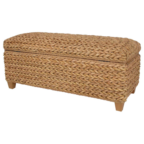 Laughton Natural Hand-Woven Banana Leaf Storage Bench from Coaster - Luna Furniture